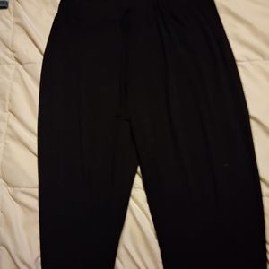 Large Black high-rise sweatpants with drawstring